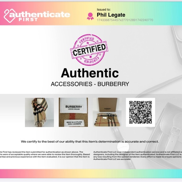 Burberry Beige Giant House Check Scarf 168cm x 30cm Retail $840 NWTs - Picture 16 of 16